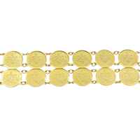 Ceinture de taille en or plaqué micron 14K/18K/24K de style kurde d'Oman, avec pièces de monnaie, pour mariée, bijoux arabes du Moyen-Orient, vente en gros
