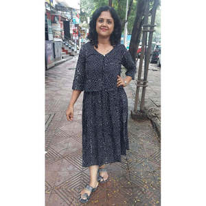 Handblock สีดำพิมพ์ปาเก็ตตี้ชิ้นเดียวกับแจ็คเก็ต - Product Image 2