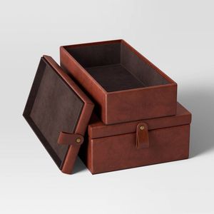 Decorative Leather Storage <b>Box</b> with Premium Finish for Coffee Table Bedroom Closet and Living Room Display - Product Image 6