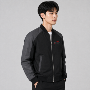 New Arrival <b>Men</b> Bomber <b>Jacket</b> Custom Logo <b>Lightweight</b> Full Zipper Casual Streetwear Windproof Outerwear Bomber <b>Jacket</b> for <b>Men</b> - Product Image 3