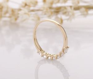 Minimalist Lab Grown Cushion Cut Diamond Eternity Band Ring For Women's 18K Solid Gold Party Surprise Gift For <b>Girlfriends</b> - Product Image 6