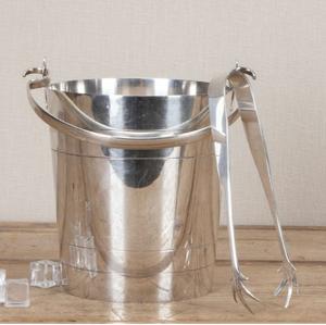 Cubo Metálico para Cerveza, Contenedor Brillante de Acero Inoxidable, Cubo de Hielo para Vino y Champaña, Cubo de Hielo Plateado - Product Image 1