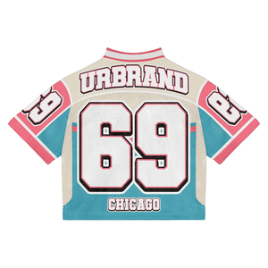 Customized Men’s Screen Printing Boxy Graphic T-shirts Vintage V Neck Sports Football T Shirt Mesh Soccer Jersey T-Shirt - Product Image 2
