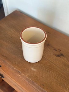 Porte-ustensiles en céramique classique, émaillé brillant, en grès cuit, durable, résistant à la chaleur, organisateur de cuisine compact, rangement pour comptoir - Product Image 2