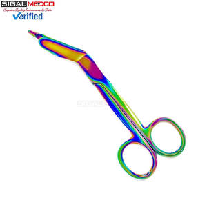 Tijeras para Vendajes Lister de 5.5 Pulgadas, Tijeras Manuales de Acero Inoxidable de Grado Médico, Acabado de Titanio Arcoíris Multicolor, Cuchillas Afiladas - Product Image 6