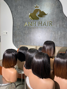 100% Vietnamese Human Hair Straight <b>Bob</b> <b>Wig</b> Natural Brown Short Hair <b>Wig</b> - Product Image 4
