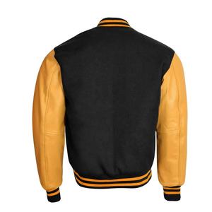 Chaqueta Versity personalizada Mangas de cuero Chenille Bordado Parche Logo Chaqueta de béisbol Contraste Chaqueta Versity - Product Image 6