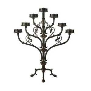 Gold <b>Brass</b> Metal Square <b>Lantern</b> 5 Arms Taper Candle Holder Vintage Birthday Tabletop Centerpiece Wedding Event Table Stand - Product Image 3