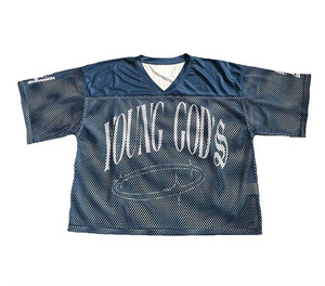 เสื้อเจอร์ซีย์ฟุตบอลทรงบ็อกซี่แบบวินเทจสำหรับผู้หญิง ผ้าตาข่ายราคาประหยัด พิมพ์ลายคุณภาพสูงด้วยเทคนิคสกรีน พิมพ์ลายสตรีทแวร์ - Product Image 2