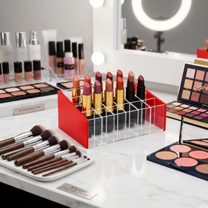 Premium Eco-Friendly Lightweight Acrylic Lipstick Storage Organiser Multi Slot Cosmetic Display <b>Stand</b> for Retail Shop Beauty - Product Image 3