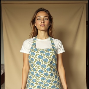 ผ้ากันเปื้อนผ้าฝ้ายลายดอกไม้สำหรับทุกเพศที่ได้รับแรงบันดาลใจจากการออกแบบสำหรับการทำอาหาร - Product Image 4