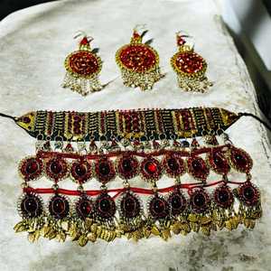Nouveauté 2026 : Parures vintage afghanes faites à la main en acier inoxydable de haute qualité, avec collier et boucles d'oreilles pour femmes, coloris et designs personnalisés - Product Image 2