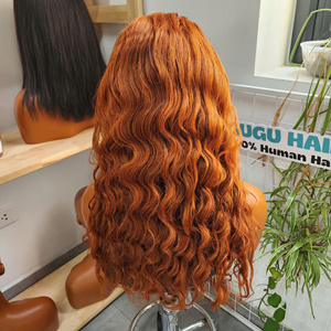 Perruque transparente sans colle couleur naturelle pour cheveux humains, pré-épilée, vietnamienne, à ondulations profondes, en cheveux vierges, vente en gros - Product Image 2
