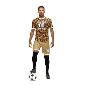 Tenues de football unisexes personnalisées, respirantes, 100% polyester mélangé, manches courtes, nom d'équipe personnalisé, vêtements d'entraînement - Product Image 1