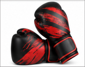 ถุงมือชกมวยสีดำแดง ถุงมือฝึกมวยไทย หนัง PU สำหรับฝึกซ้อมต่อสู้ในยิม - Product Image 5