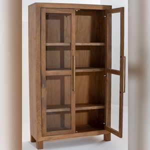 Vitrine en bois Vandana Vesta Arista, meuble de rangement minimaliste moderne en bois massif - Product Image 4