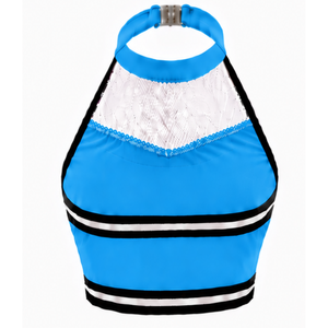 Ensemble uniforme de cheerleading bleu roi : Jupe plissée et crop top pour performance d'équipe, compétition de danse, tenue de sport athlétique - Product Image 6