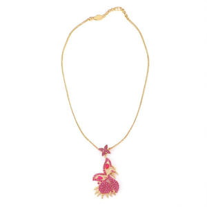 18K Gold Plated Stainless Steel Opal and <b>Ruby</b> Zircon Peacock <b>Necklace</b> - Product Image 2