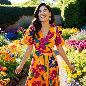 Vestido victoriano estampado Mujer Elegante Casual Verano Floral A-line Midi Vestidos Venta al por mayor Ropa de moda Mercado global - Product Image 3