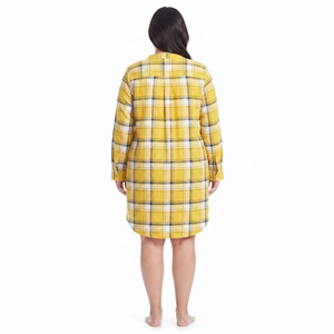 100% Cotton <b>Flannel</b> Plaid Night Long <b>Shirt</b> Women Oversized Button Down <b>Flannel</b> <b>Shirts</b> <b>Ladies</b> Night Sleep <b>Flannel</b> <b>Shirt</b> Women's - Product Image 2