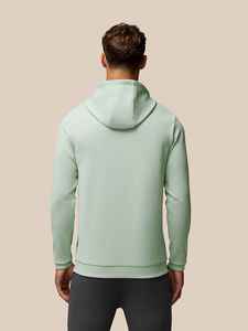 Sudadera con Capucha para Hombre, Color Verde Salvia, Manga Larga, Felpa Francesa, Corte Ajustado, Transpirable, Informal, para Otoño, con Bolsillo Frontal, Tejido de Punto - Product Image 3