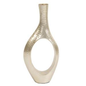 Modern Ring Sculpture Contemporary Silver Textured Metal Tabletop Ornament for Living Room Office and Home Decoration - Product Image 6