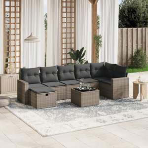 Conjunto de Sofás Modulares Grandes para Jardín, de Poliratán Gris, Elegantes y Duraderos - Product Image 1