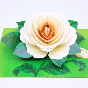 การ์ดป๊อปอัพ 3 มิติ ลายดอกไม้สีขาวหลากสี การ์ดอวยพรทำมือ ของขวัญ การ์ดป๊อปอัพ 3 มิติ ลายดอกไม้ งานฝีมือกระดาษป๊อปอัพ - Product Image 1