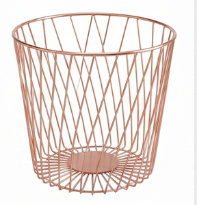 Modern Metal Wire <b>Storage</b> <b>Basket</b> Rose <b>Gold</b> Nordic Style Multi Purpose Organizing Container For Kitchen Living Room - Product Image 3