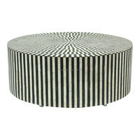 Table basse moderne à incrustation d'os ronde, meuble de maison, de qualité réelle, avec incrustation hexagonal, en Chevron, meilleure vente