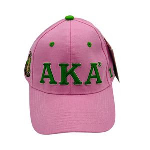 Gorra de Béisbol Rosa AKA con Letra Griega Bordada, Ajustable, de Algodón, para Deportes al Aire Libre, Estilo Casual, con Cierre a Presión - Product Image 1