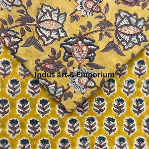 Block Print Cotton Cambric 60X60 Running Fabric Traditional Jaipuri Print Cotton Fabric - Product Image 4
