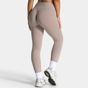 Leggings de Cintura Alta para Mujer con Logotipo Personalizado, Tejidos, para Gimnasio y Yoga, Transpirables, de Secado Rápido, con Costura en V en la Parte Trasera - Product Image 1