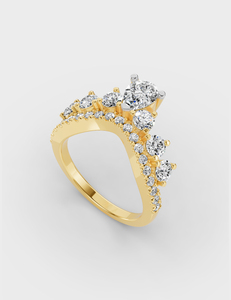 Anillo de Compromiso de Lujo para Mujer con Corona de Diamantes Cultivados en Laboratorio de Corte Pera de 1.35 CTW en Oro de 14K - Product Image 1