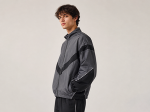 Wholesale Customizable <b>Racer</b> Starter Windbreaker <b>Jacket</b> zipper Closure Windproof Sporty collar Quarter-Zip Loose fit custom logo - Product Image 3