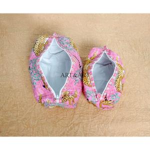 Functional 3-Piece Zipper Closure <b>Vanity</b> Set Stylish Cotton Fabric Eco-Friendly Soft Handle Multi-Purpose Floral Print Bag - Product Image 6