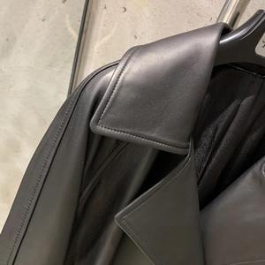 Disponible en stock manteau en cuir longues dames véritable agneau coupe-vent femmes manteau en cuir de mouton disponible en stock - Product Image 3