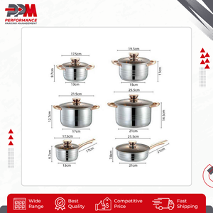 Fournisseur en gros Ensemble de casseroles en verre multifonctionnelles modernes de 12 pièces Poêle à frire Batterie de cuisine Poignées en acier inoxydable Résistant au four - Product Image 4
