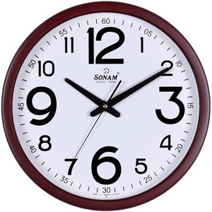 SONAM Round Quartz Wall <b>Clock</b> Analog White Dial <b>Black</b> Numbers Plastic Frame Minimalist Design Made In India Model 3497 - Product Image 2