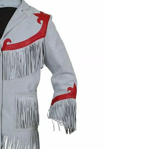Chaqueta de Cuero de Gamuza con Flecos, Unisex, Estilo Occidental, Prenda Exterior de Lujo, Personalizable OEM - Product Image 4