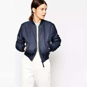 Latest Small Polyester <b>Canvas</b> Winter Breathable Eco-Friendly Front Outdoor Women's Zipper Bomber Jackets | Women's Fashion - Product Image 1