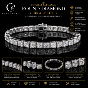 Bracelet pour femme CARATLEAF plaqué or 18 carats, diamant de laboratoire rond taillé de 4,00 mm, luxe pour fiançailles et mariage, certifié IGI - Product Image 6