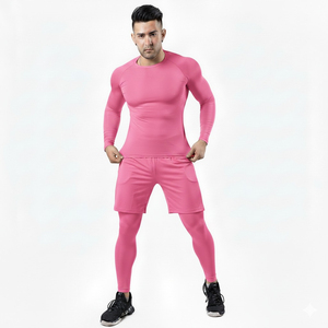 Fabrication professionnelle de combinaisons de compression pour hommes, ensembles de vêtements de sport en 2 pièces, ensembles de compression à prix de gros - Product Image 4