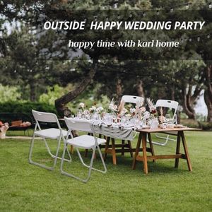 Set di 4 Sedie Pieghevoli in Plastica di Qualità Commerciale, Portatili e Impilabili per Eventi Interni ed Esterni, Feste in Casa e Picnic - Product Image 3