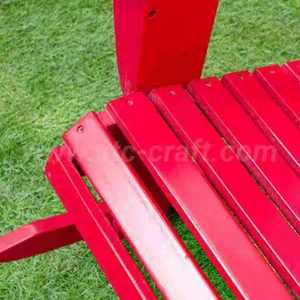 Red Wood Outdoor <b>Garden</b> <b>Chair</b> with <b>Reclining</b> Ottoman Contemporary Design for Patio Seating - Product Image 2