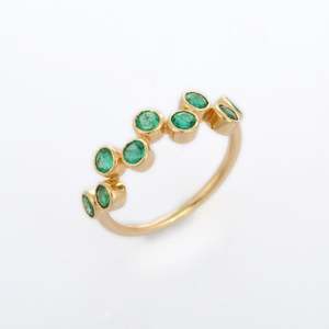 18K Gold Plated Emerald Gemstone <b>Ring</b> Fashionable <b>Resizable</b> Women's Jewelry - Product Image 3