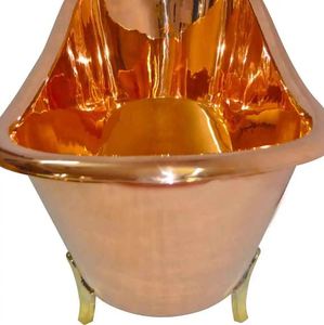 Modern Shined Double Slipper Budget-Friendly Bathroom Pure Copper <b>Bath</b> Tub Handmade Antique Free Standing - Product Image 5
