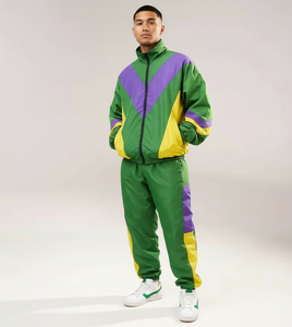 ชุดวอร์มไนลอนโพลีเอสเตอร์ เสื้อแจ็คเก็ตกันลมแบบมีซิป กางเกงวอร์มไนลอน ชุดเซ็ต 2 ชิ้น ชุดกันน้ำสำหรับทุกเพศ - Product Image 1