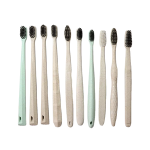 Wholesale Eco-friendly Biodegradable <b>Wheat</b> Straw Toothbrush Portable Beauty Hotel Travel Toothbrush - Product Image 1