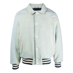 เสื้อแจ็คเก็ตเบสบอลหนังแท้ปักลายโลโก้ตามสั่งสำหรับผู้ชาย แขนยาว ทรงบอมเบอร์  แบบยูนิเซ็กส์  คอตั้ง  สำหรับฤดูหนาว - Product Image 1